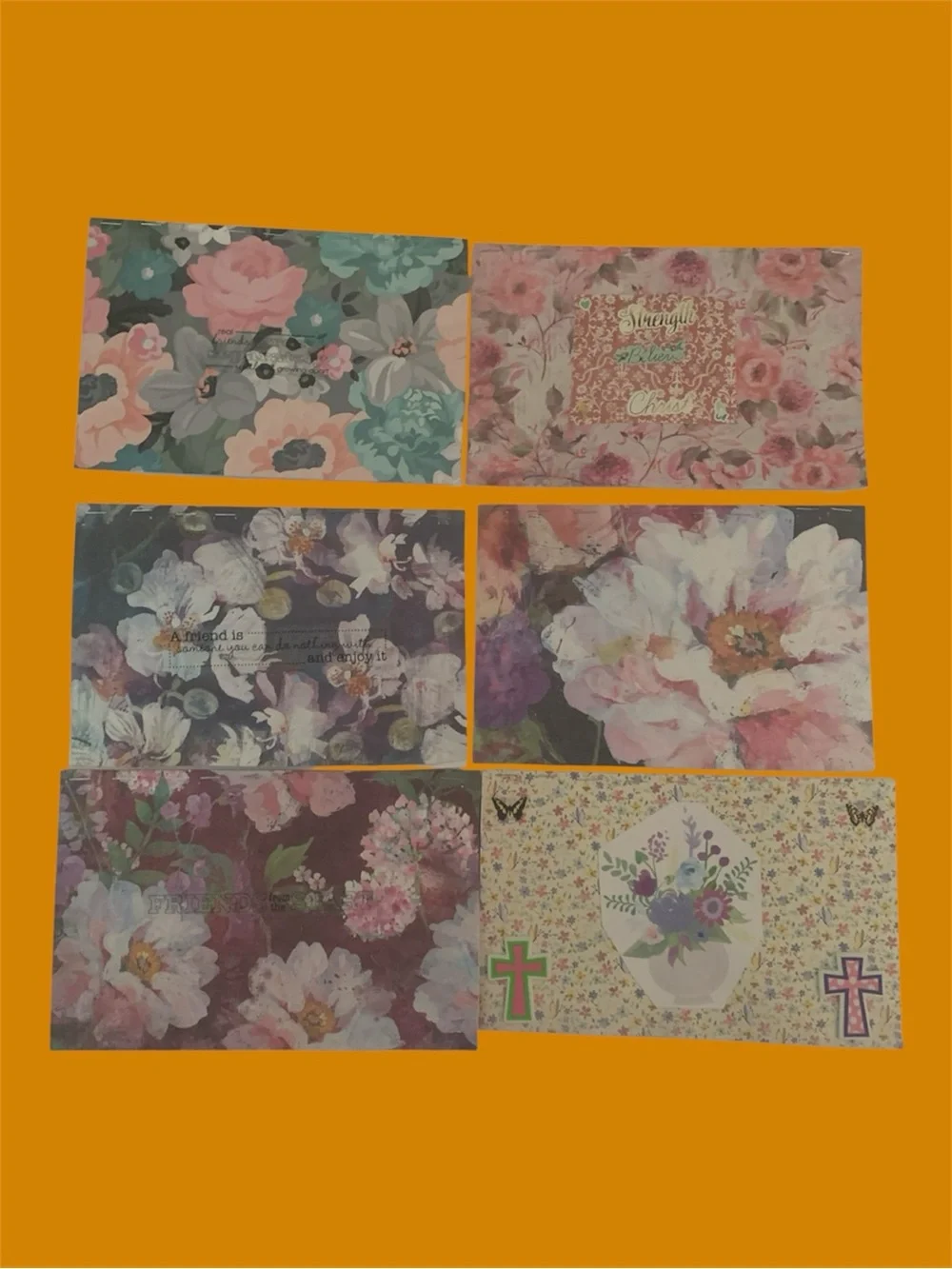 Handmade Floral Journal Pack • Faith & Friendship Gift Notebook Set 6 Packs